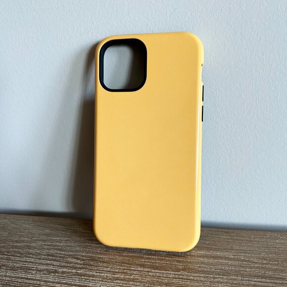 Solid Yellow and Red Phone Case for Apple iPhone 12 Pro Tough Glossy Tough - Picture 2 of 10